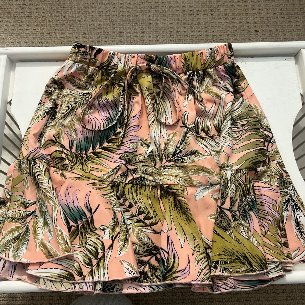 SHEIN Pink and Green Skater Mini Skirt Resort Wear